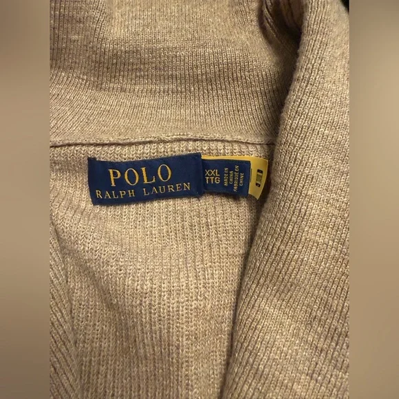 Polo by Ralph Lauren Men's Beige Cardigan Sweater - Picture 5 of 7